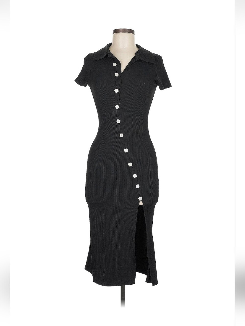 Chic Black Button-Down Dress
